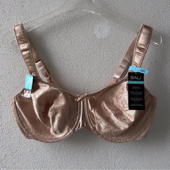 Bali Minimizer Underwire Adjustable Straps Size 42C 3 Hook Closure Comfort Strap - Picture 1 of 11